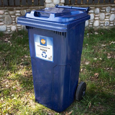 Kosz na śmieci kosz do segregacji odpadów niebieski papier 120l