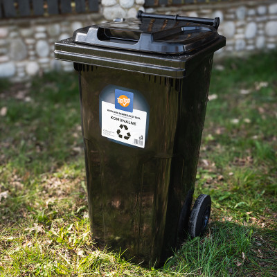 Kosz na śmieci kosz do segregacji odpadów komunalnych czarny 120l
