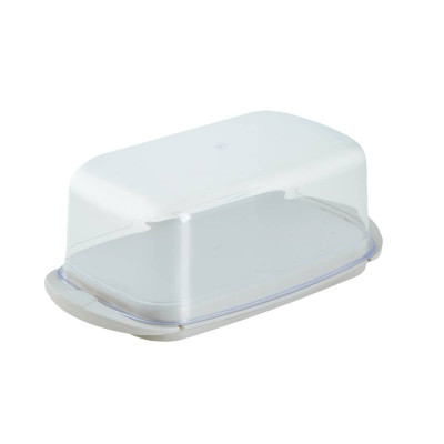 Maselnica plastikowa pojemnik na masło jasnobeżowa 17x9x6,5 cm