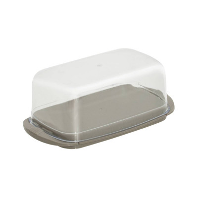 Maselnica plastikowa pojemnik na masło szarobeżowa 17x9x6,5 cm