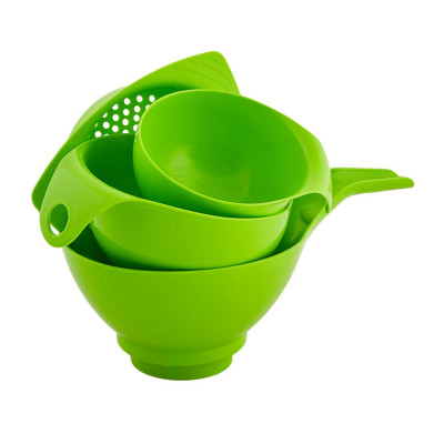 Zestaw lejków plastikowych jasnozielony 4 elementy