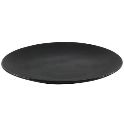 Talerz obiadowy płaski ceramiczny czarny mat 27 cm