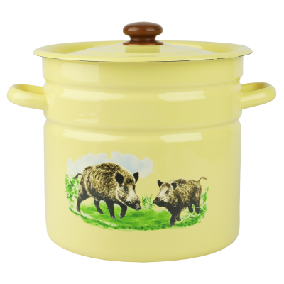 Garnek emaliowany z pokrywką DZIK 12l