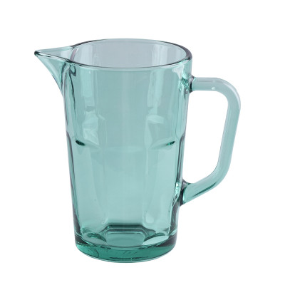 Dzbanek szklany zielony 1l do zimnych napojów, soków, lemoniady, ergonomiczny uchwyt