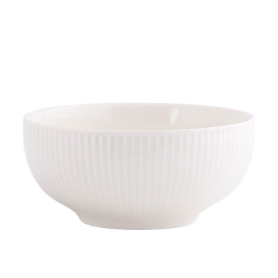 Salaterka porcelanowa ecru prążek 15 cm miseczka 650 ml na zupę sałatki