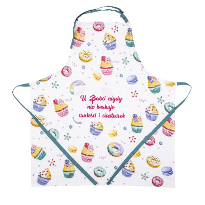 Fartuch kuchenny bawełniany BABCINE SŁODKOŚCI 70x80 cm