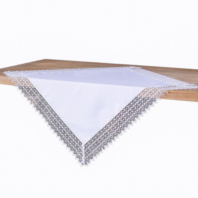 Obrus biały z gipiurą 85x85 cm