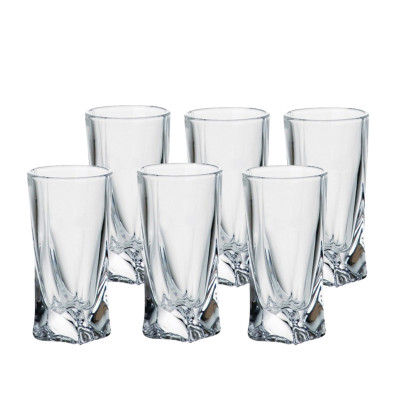 Komplet 6 kieliszków do likieru wódki BOHEMIA QUADRO 50 ml szkło kryształowe