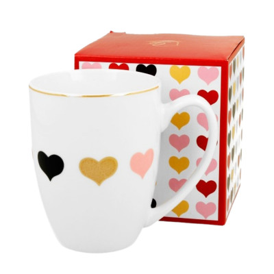 Kubek porcelanowy 4 serca na Walentynki 360 ml