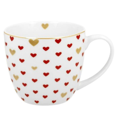 Kubek na Walentynki porcelanowy serca 360 ml
