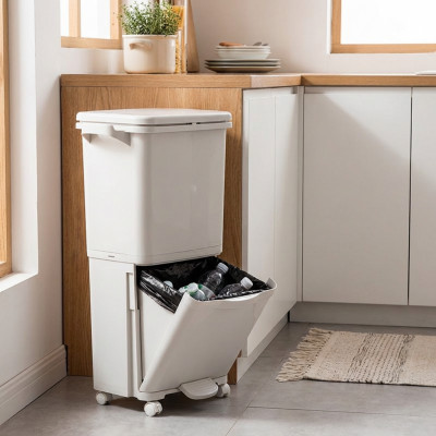 Kosz na śmieci kosz do segregacji śmieci 2 piętrowy 37l