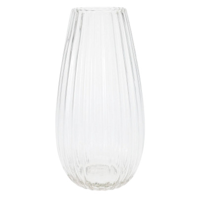 Wazon szklany prążkowany 15x30 cm