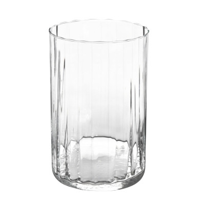 Wazon szklany prążkowany 22 cm cylinder ryflowany