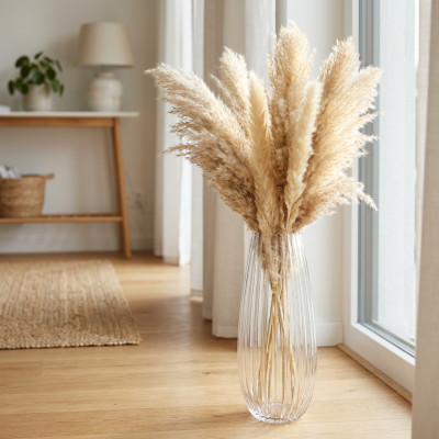 Wazon szklany łezka prążkowany wąski 20x50 cm