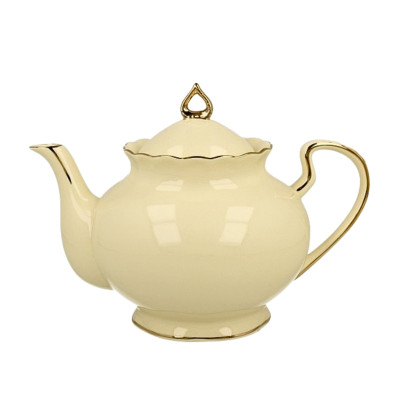 Dzbanek porcelanowy imbryk do herbaty ecru Clark 1,1l