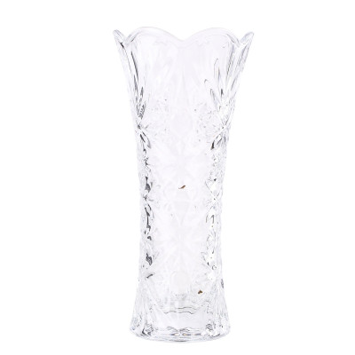 Wazon szklany flakon na kwiaty tłoczony 19 cm