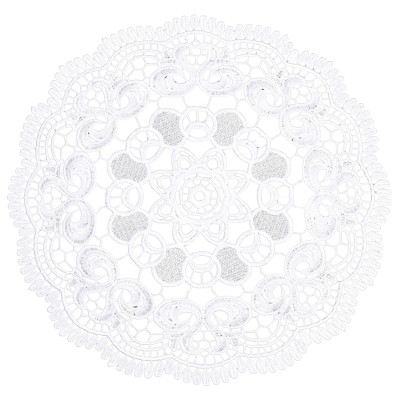 Biała serwetka z gipiury ażurowa okrągła 40 cm