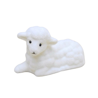 Baranek wielkanocny biały flokowany do koszyczka 9,5x4,5x6 cm