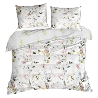 Komplet pościeli Lea 08 w kwiaty i kolibry 220x200 cm