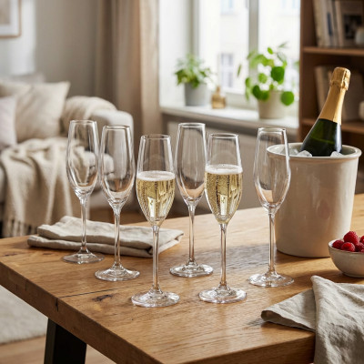 Komplet 6 kieliszków do szampana Krosno Splendour 210 ml