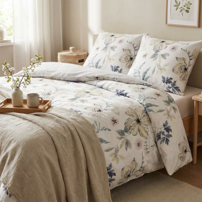 Komplet pościeli z satyny bawełnianej Spring 37 kwiaty 140x200 cm