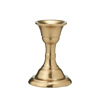 Świecznik metalowy na długą świecę złoty 8 cm