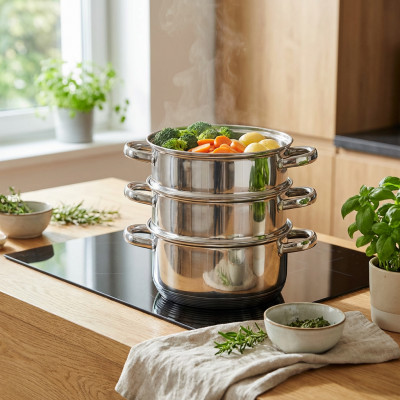 Garnek do gotowania na parze stal nierdzewna indukcja TOPFANN 20 cm