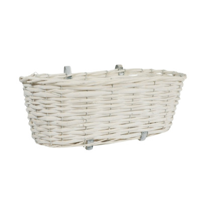 Osłonka wiklinowa prostokątna z wyściółką skrzynka biała 43 cm