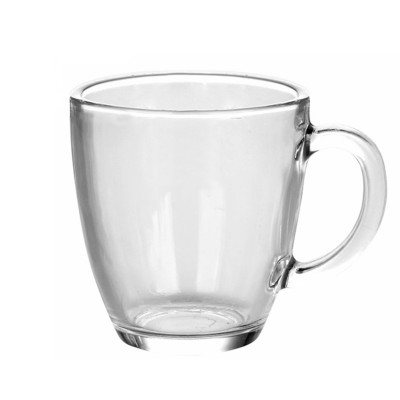 Kubek szklany z uchem baryłka 360 ml