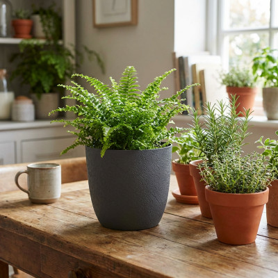 Osłonka na doniczkę Turo Eco Recycled 19 antracyt