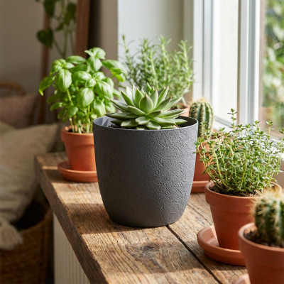 Osłonka na doniczkę Turo Eco Recycled 13 antracyt