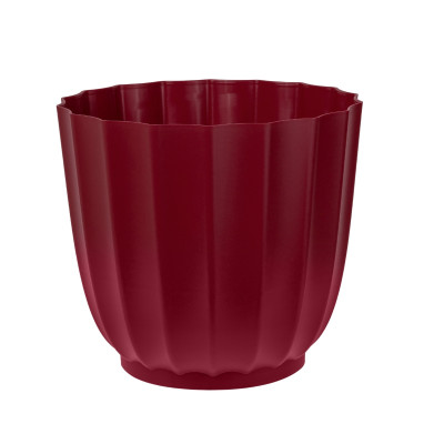 Doniczka osłonka czerwona Antonia ryflowana 22 cm bez podstawki