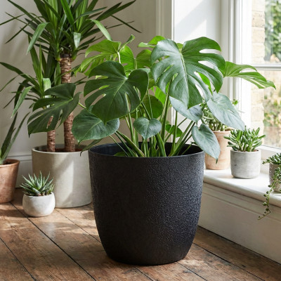 Osłonka na doniczkę Turo Eco Recycled 30 czarna (bez wkładu)