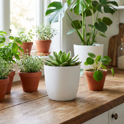 Osłonka na doniczkę Turo Eco Recycled 15 biała