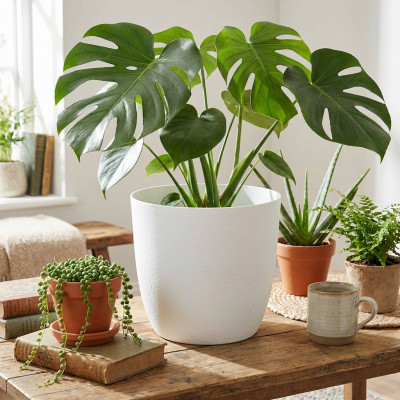 Osłonka na doniczkę Turo Eco Recycled 24 biała