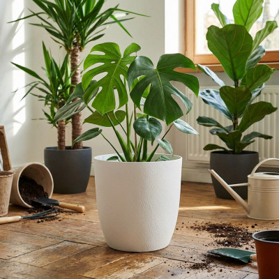 Osłonka na doniczkę Turo Eco Recycled 30 biała (bez wkładu)