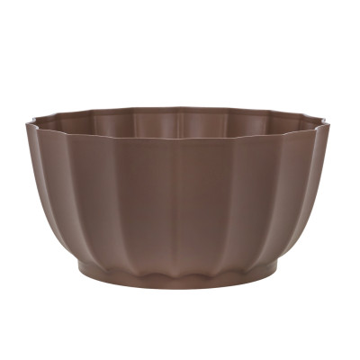 Doniczka misa Livia brązowa 22 cm osłonka karbowana