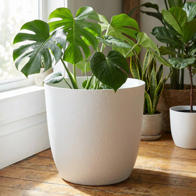 Osłonka na doniczkę Turo Eco Recycled 40 biała (bez wkładu)