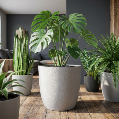 Osłonka na doniczkę Turo Eco Recycled 35 platyna (bez wkładu)