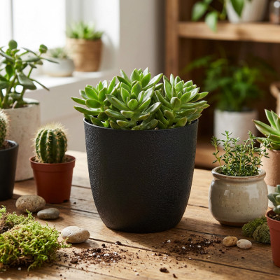 Osłonka na doniczkę Turo Eco Recycled 13 czarna