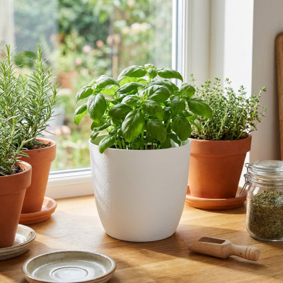 Osłonka na doniczkę Turo Eco Recycled 13 biała