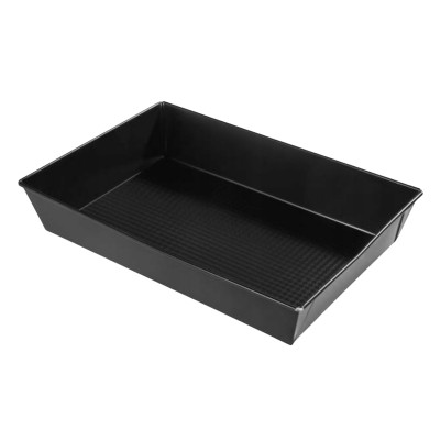 Czarna blacha do pieczenia ciasta powłoka non-stick 28x23,5x6 cm prostokątna stalowa fakturowane dno
