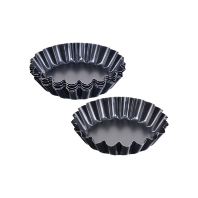 Zestaw 6 foremek do pieczenia tartaletek babeczek metalowe powłoka non-stick czarne SNB 9 cm