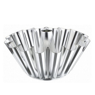 Forma do pieczenia babki z tuleją karbowana srebrna SNB 23 cm