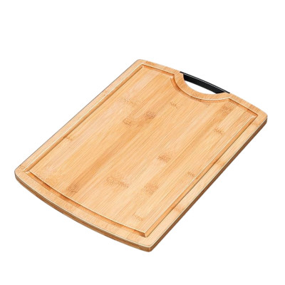 Duża bambusowa deska do krojenia z rowkiem i uchwytem 40x29 cm