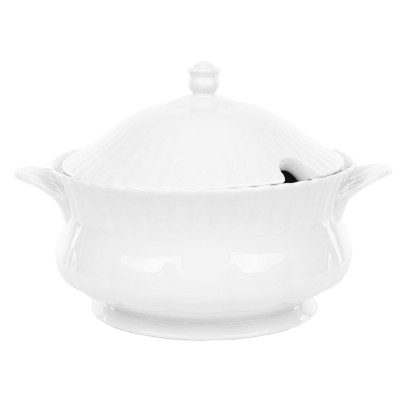 Waza do zupy porcelanowa CHODZIEŻ Iwona biała 2,5l