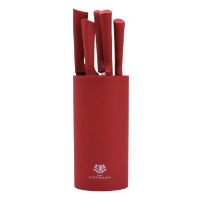 Komplet 5 noży w bloku Marco czerwony