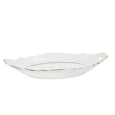 Rawierka porcelanowa mały półmisek ĆMIELÓW Rococo złota linia 25 cm