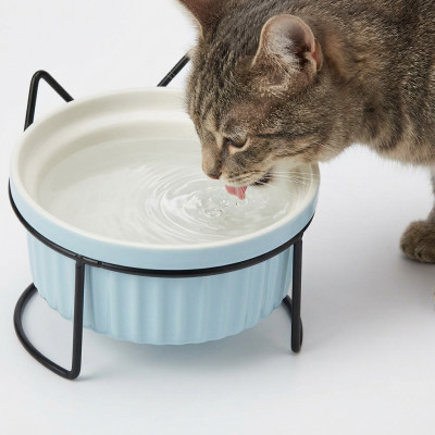 Miska dla zwierząt ceramiczna na stojaku 300 ml na karmę lub wodę 4 kolory