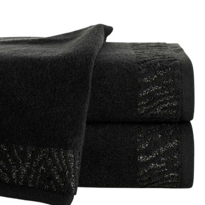 Chłonny czarny ręcznik kąpielowy Margo 70x140 cm miękka bawełna frotte